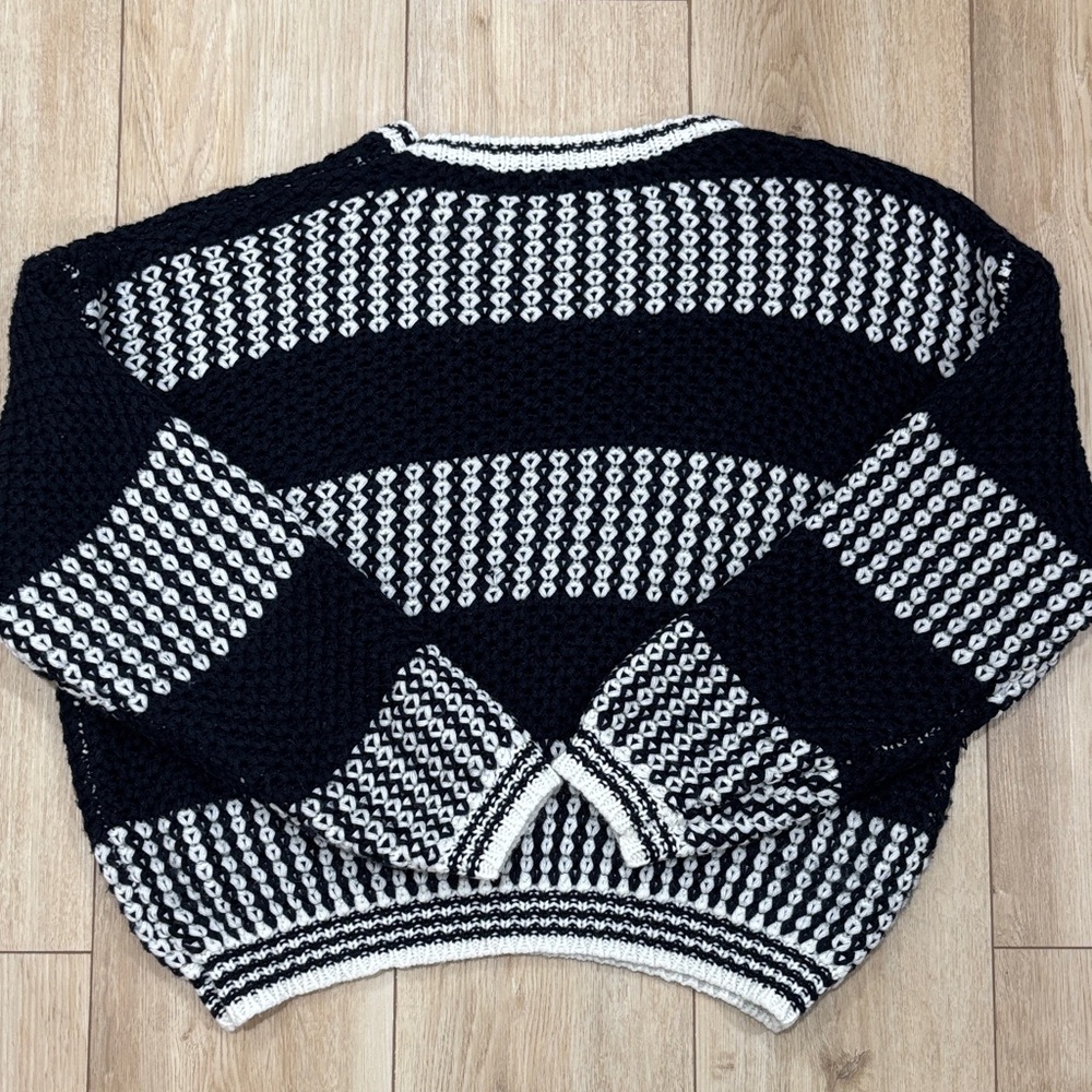 Dark Navy Blue Striped Women's Sweater